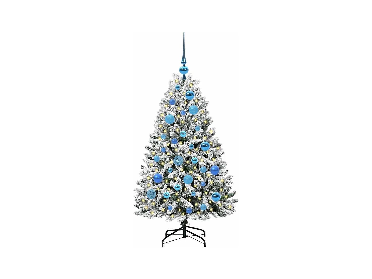 Sapin de Noël artificiel Vert et blanc 120 cm PVC et métal