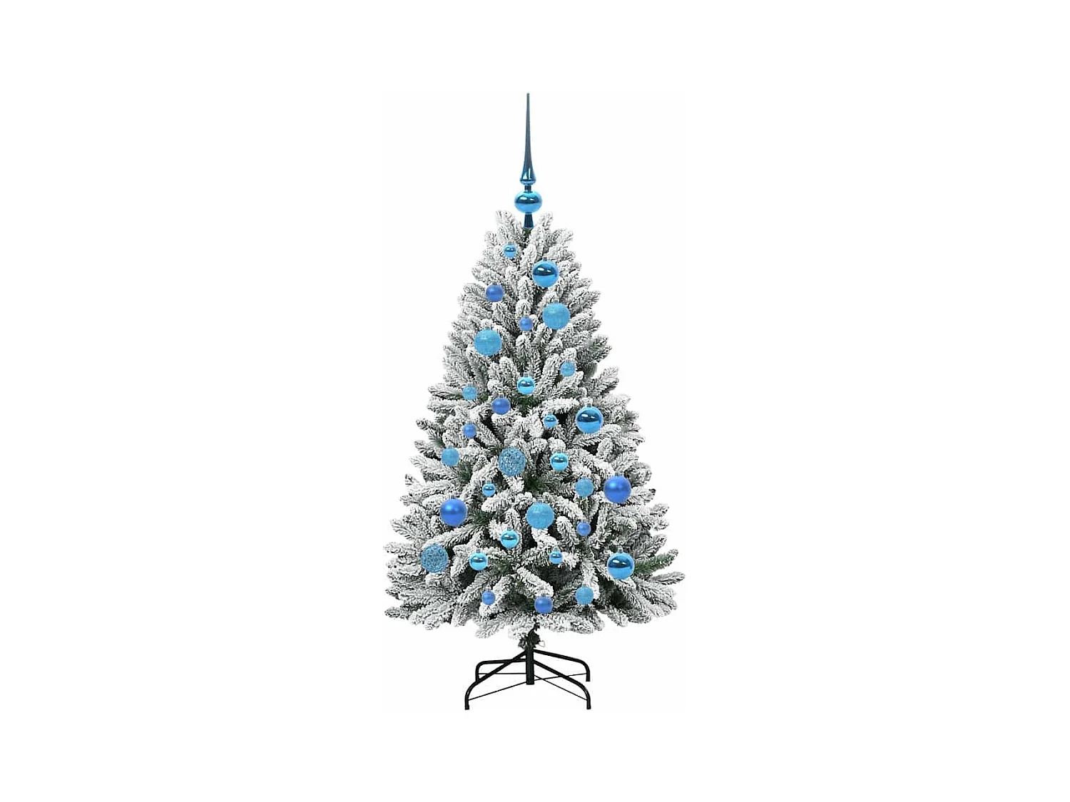 Sapin de Noël artificiel Vert et blanc 120 cm PVC et métal