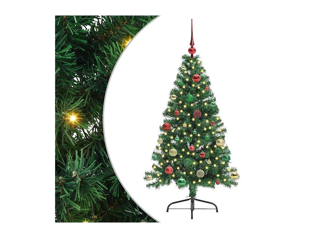 Sapin de Noël artificiel pré-éclairé Vert 150 cm PVC