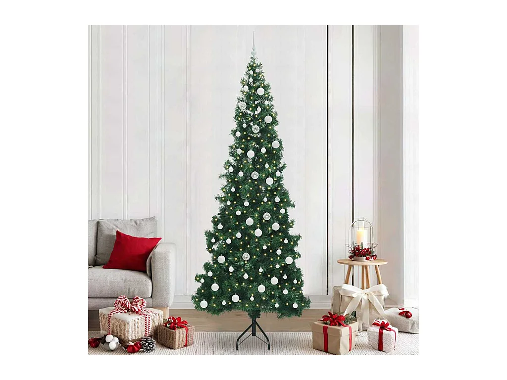 Árbol de Navidad Artificial de Esquina Verde 240 cm PVC y Metal