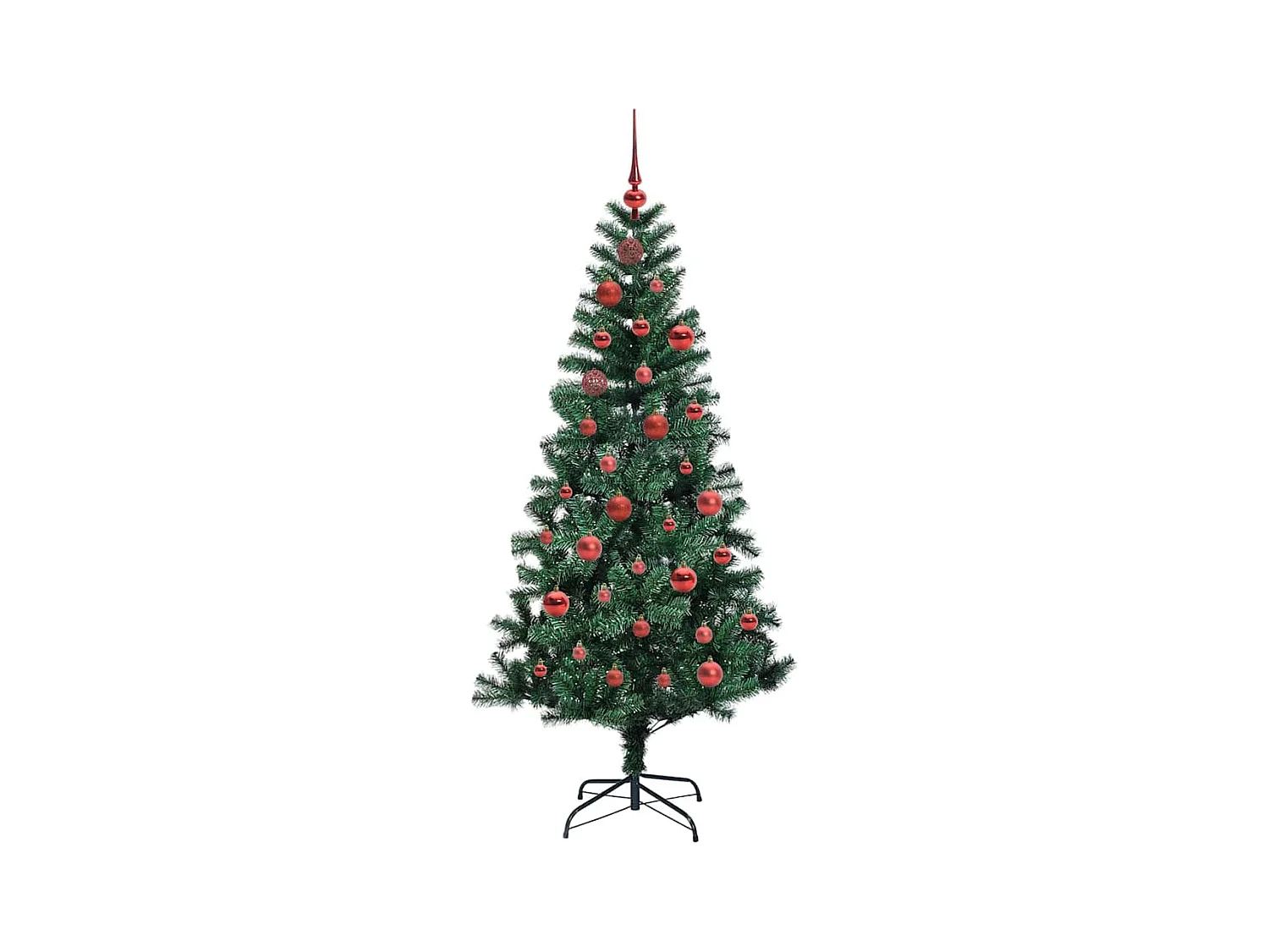 Sapin de Noël artificiel pré-éclairé Vert 150 cm PVC et métal