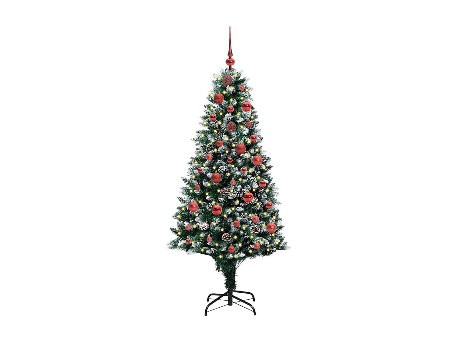 Árbol de Navidad artificial Verde 150 cm PVC y Acero y Plástico