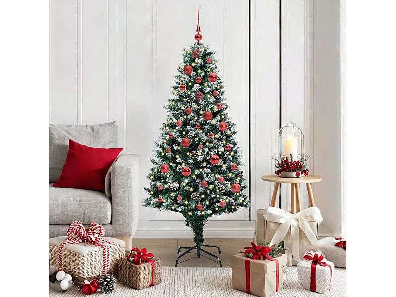 Árbol de Navidad artificial Verde 150 cm PVC y Acero y Plástico