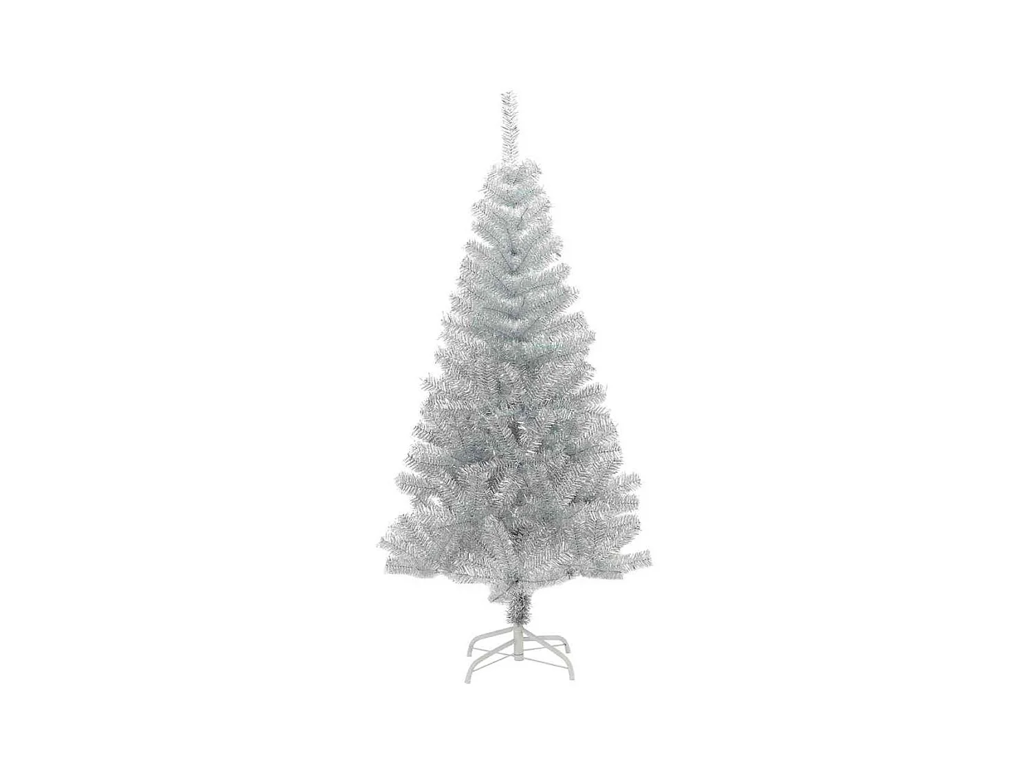 Sapin de Noël avec 150 LED avec support Argent 150 cm PET