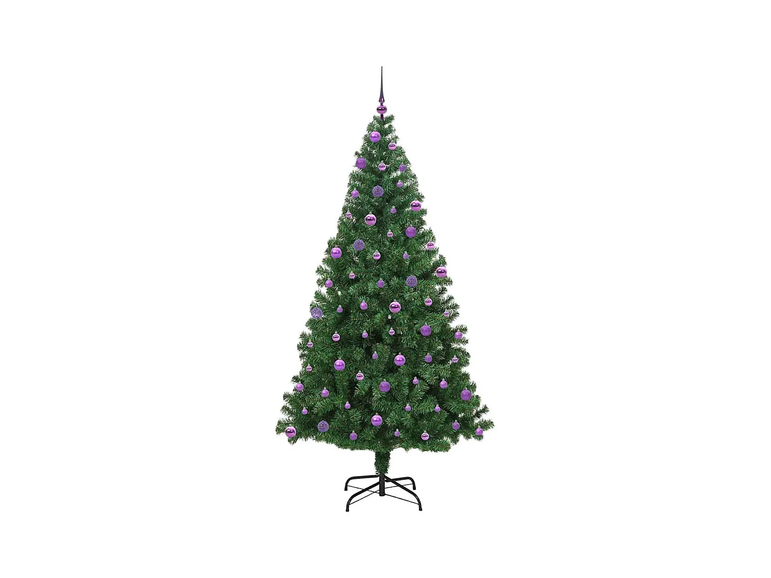 Kunstkerstboom Groen 210 cm PVC en Staal en Kunststof