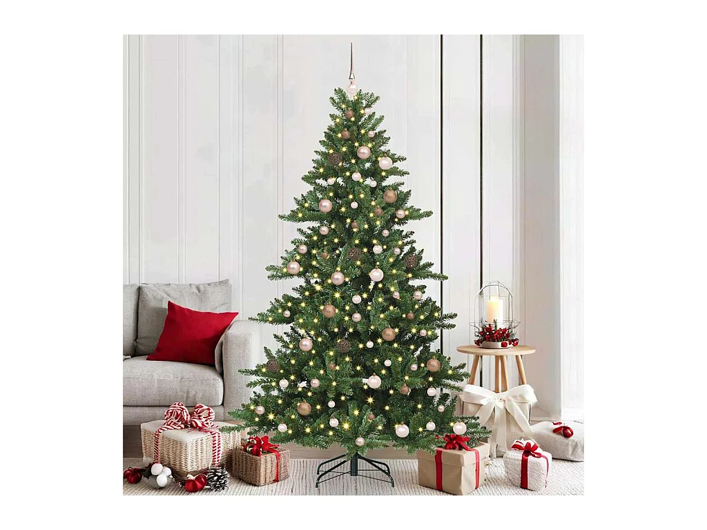 Kunstmatige Hinged Kerstboom met 300 LED 210 cm PVC