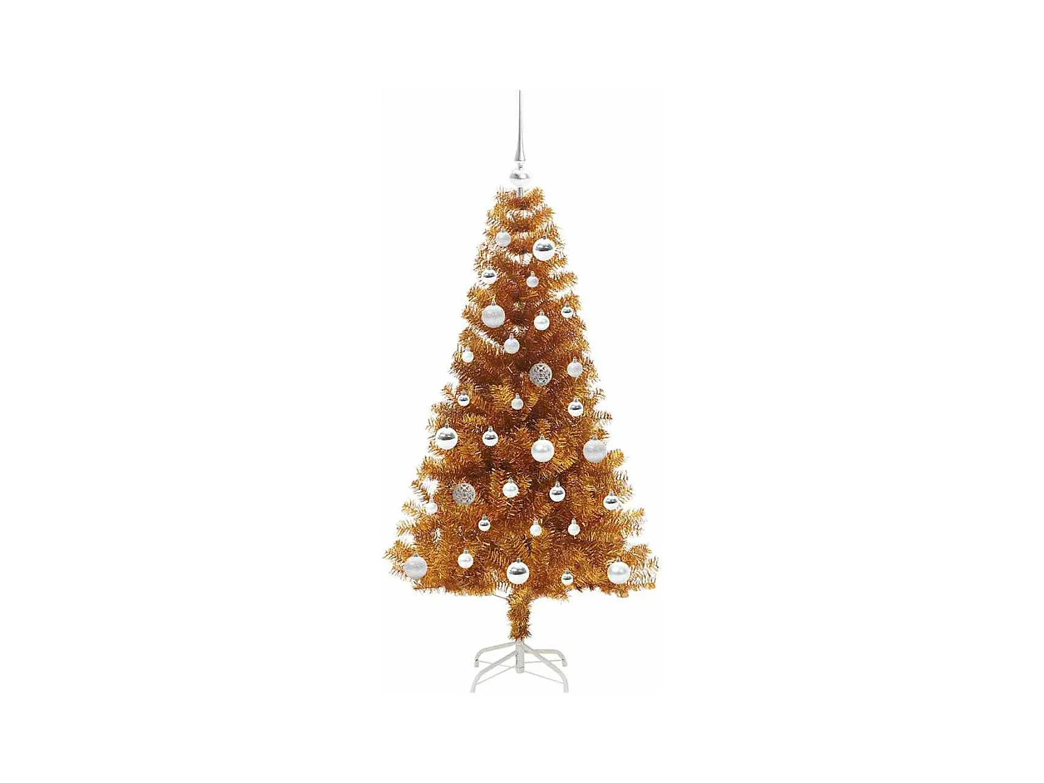 Árvore de Natal com 150 LEDs com suporte Ouro 150 cm PET