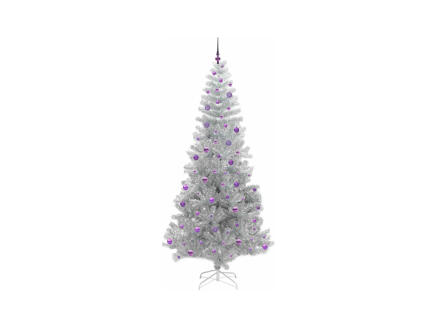 Sapin de Noël avec 300 LED avec support Argent 240 cm PET