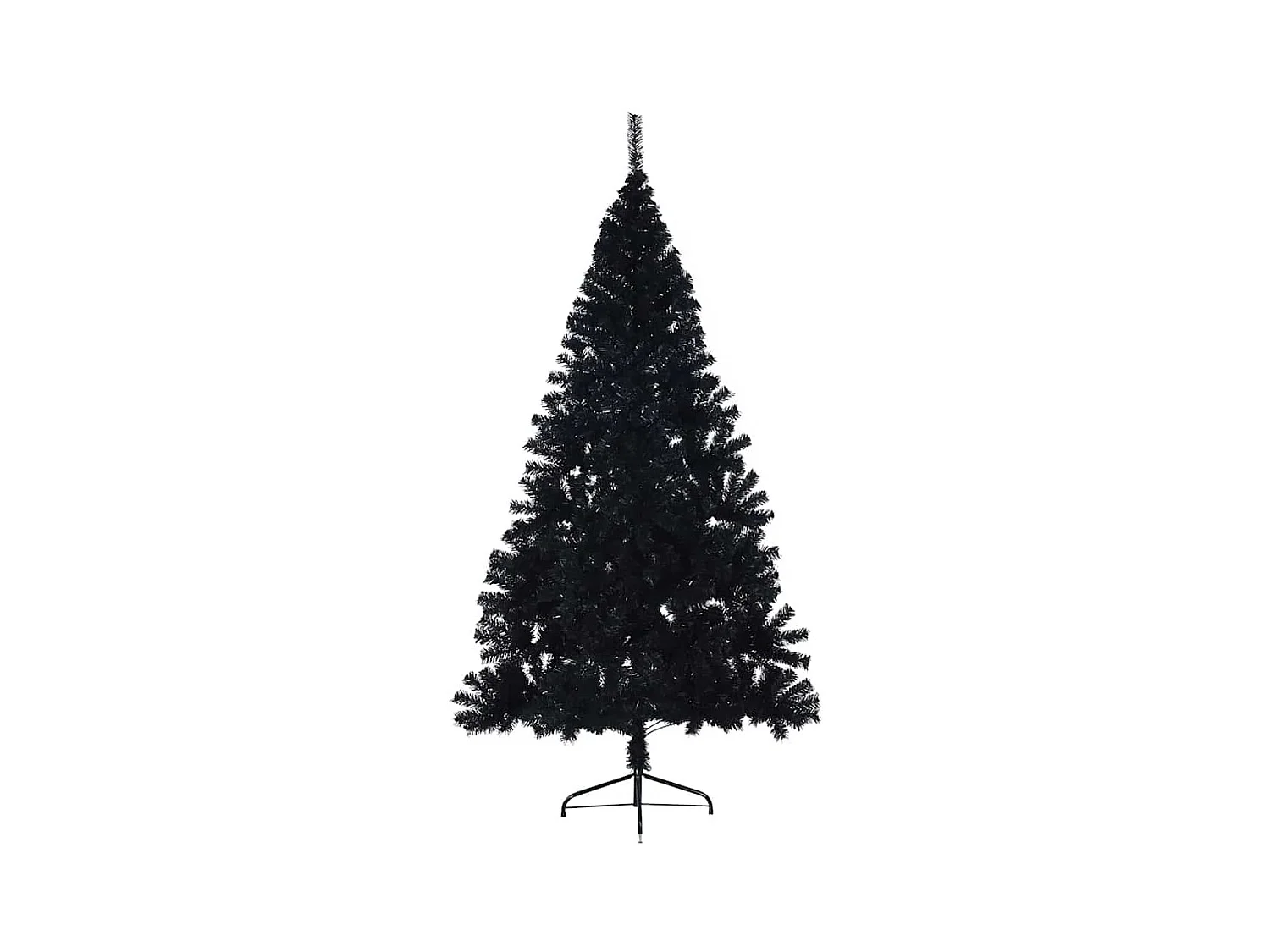 Árbol de Navidad Artificial Preiluminado Negro 210 cm PVC