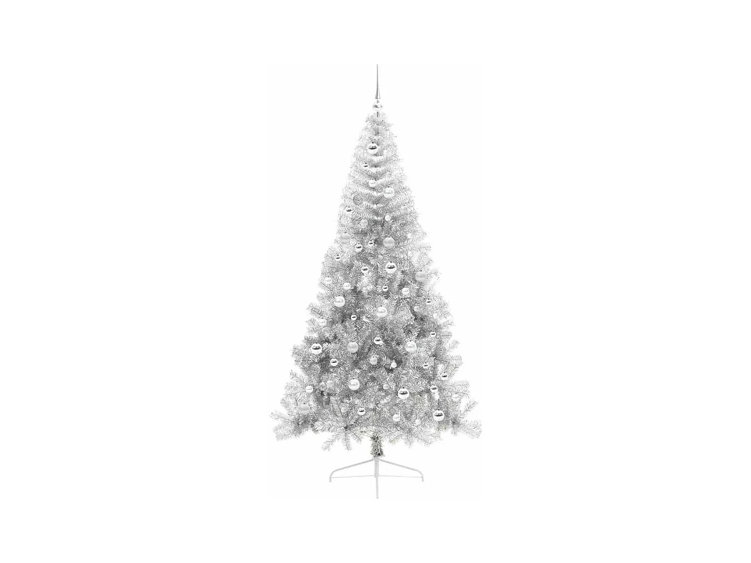 Árbol de Navidad Artificial Preiluminado Plateado 210 cm PET