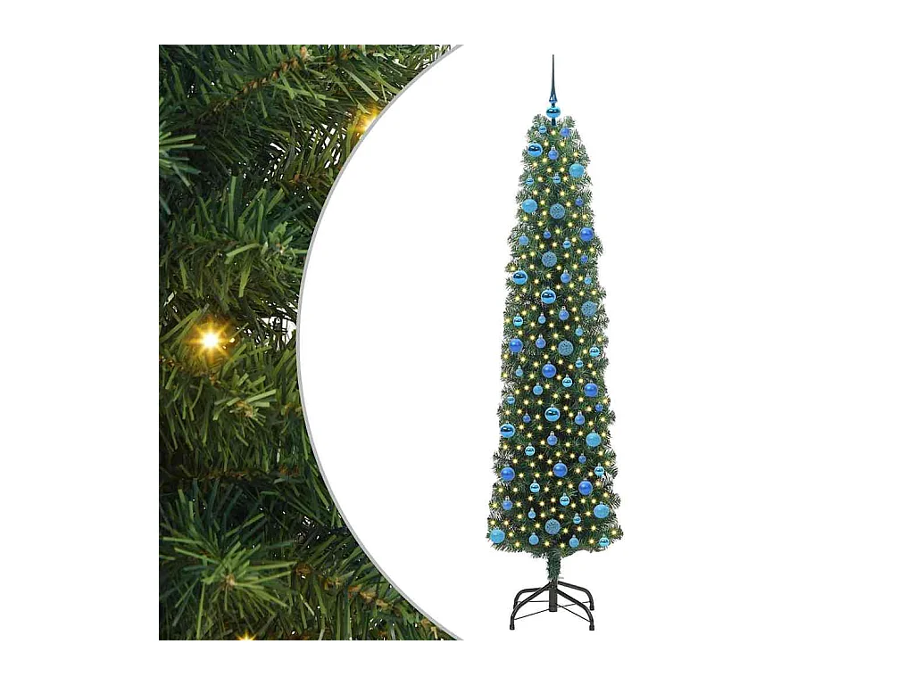 Árvore de Natal Artificial Verde 240 cm PVC e Aço e Plástico