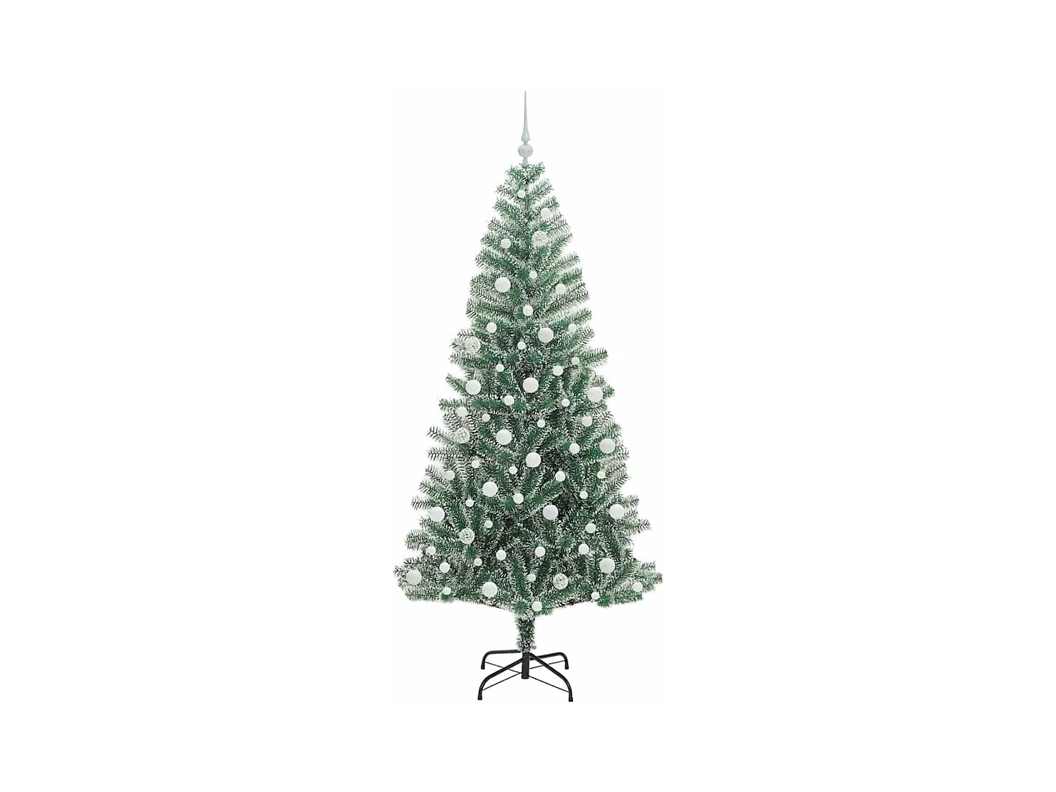 Árbol de Navidad Artificial Nevado con Luz LED Verde y 210 cm
