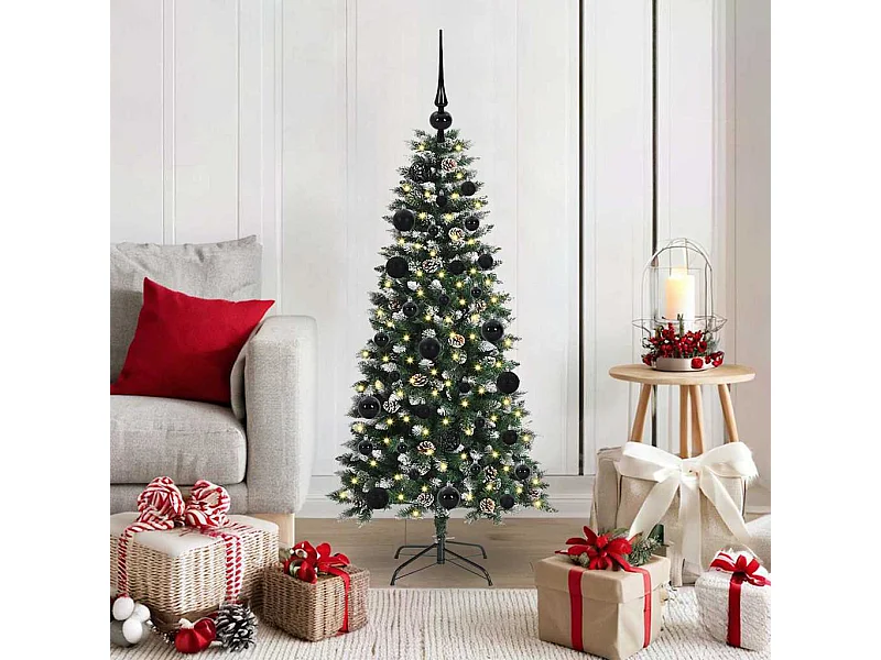 Sapin de Noël artificiel avec 150 LED Vert 55 x 55 x 120 cm