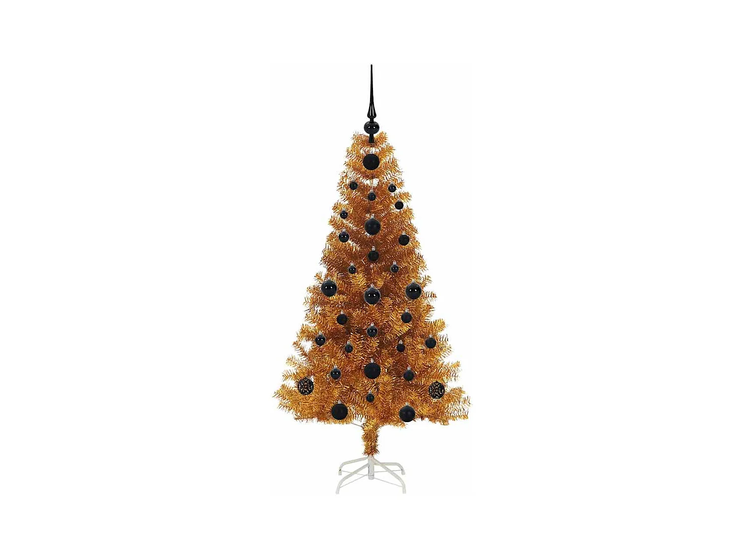 Árbol de Navidad con 150 LED con soporte Dorado 120 cm PET