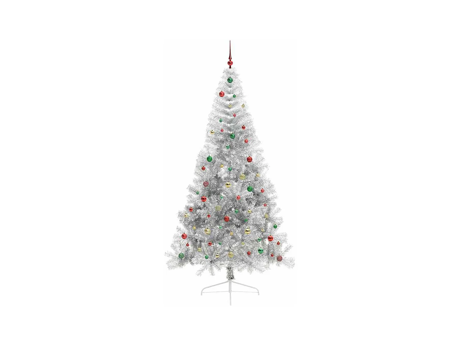Sapin de Noël artificiel pré-éclairé Argent 240 cm PET