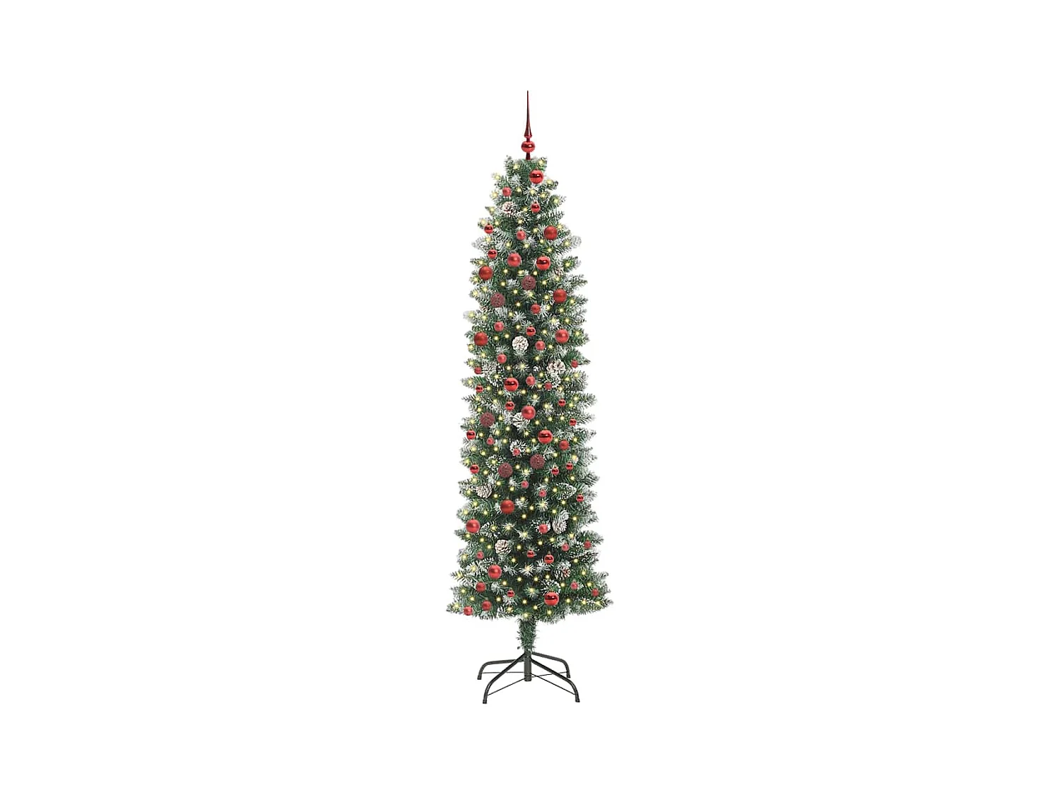 Árbol Navideño Artificial Delgado con 300 LED verde y 210 cm