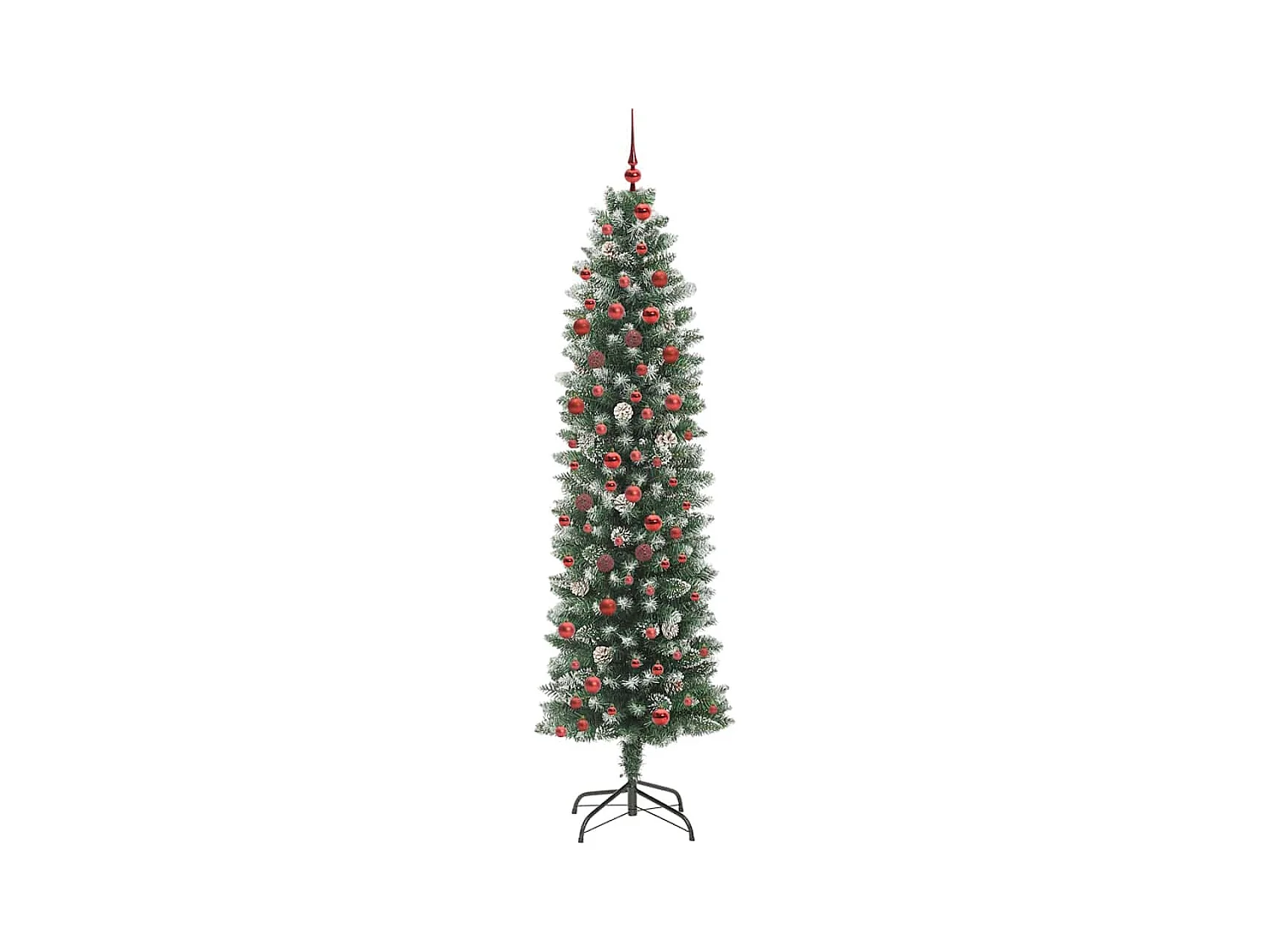 Árbol Navideño Artificial Delgado con 300 LED verde y 210 cm