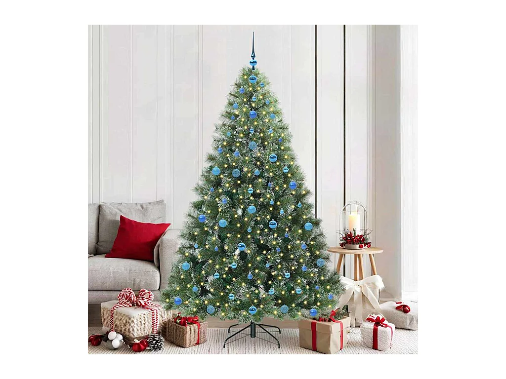 Sapin de Noël artificiel avec 300 LED Vert 210 cm PE et PVC