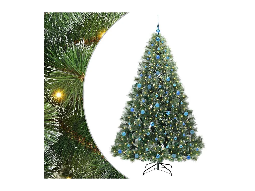 Sapin de Noël artificiel avec 300 LED Vert 210 cm PE et PVC
