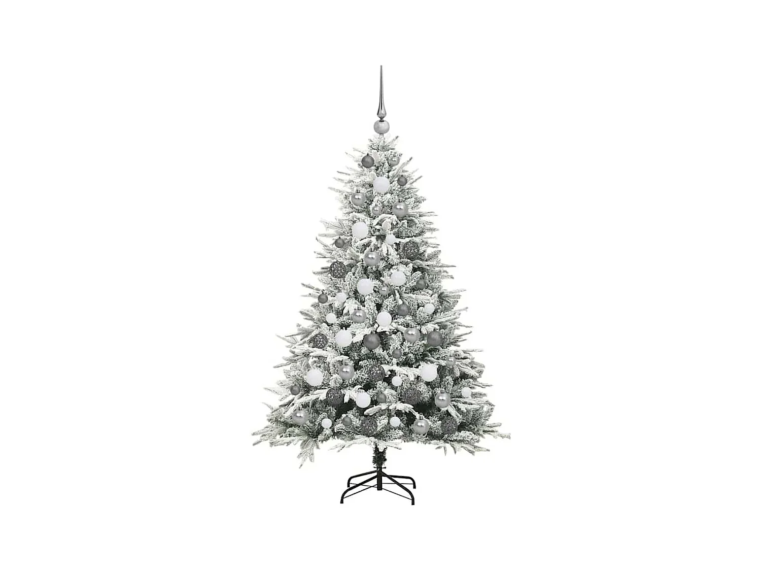 Kunstkerstboom met LED -striplichten Groen en wit 180 cm PVC