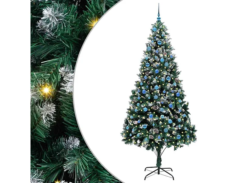 Árbol de Navidad artificial Verde 240 cm PVC y Acero y Plástico