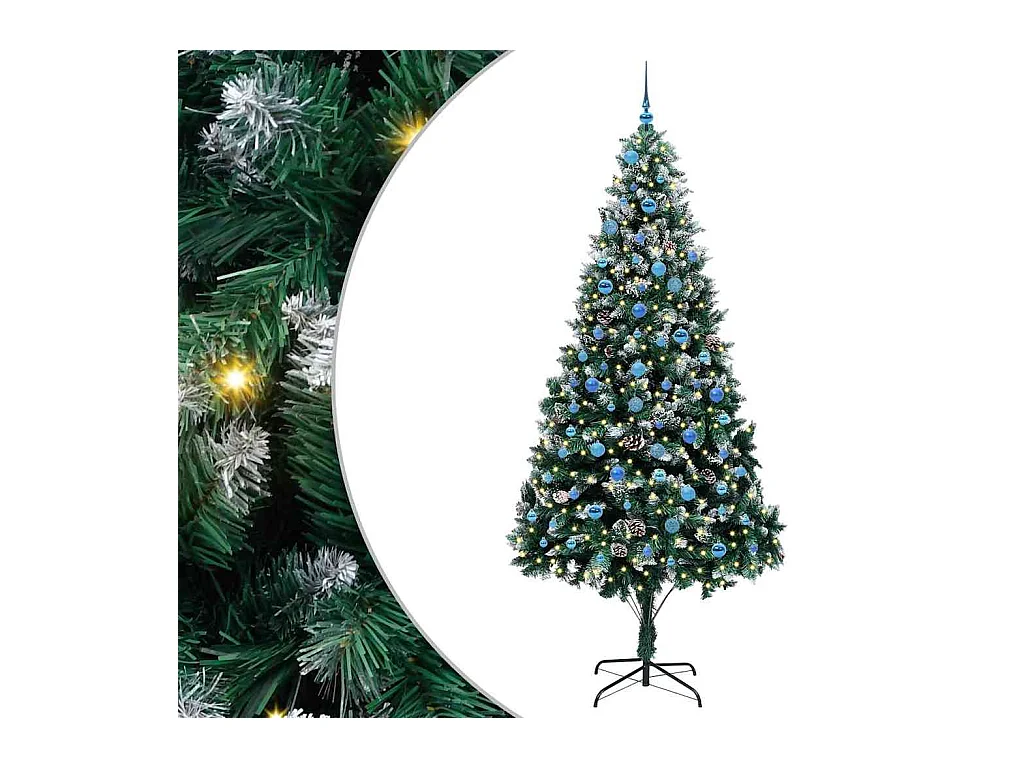 Árbol de Navidad artificial Verde 240 cm PVC y Acero y Plástico