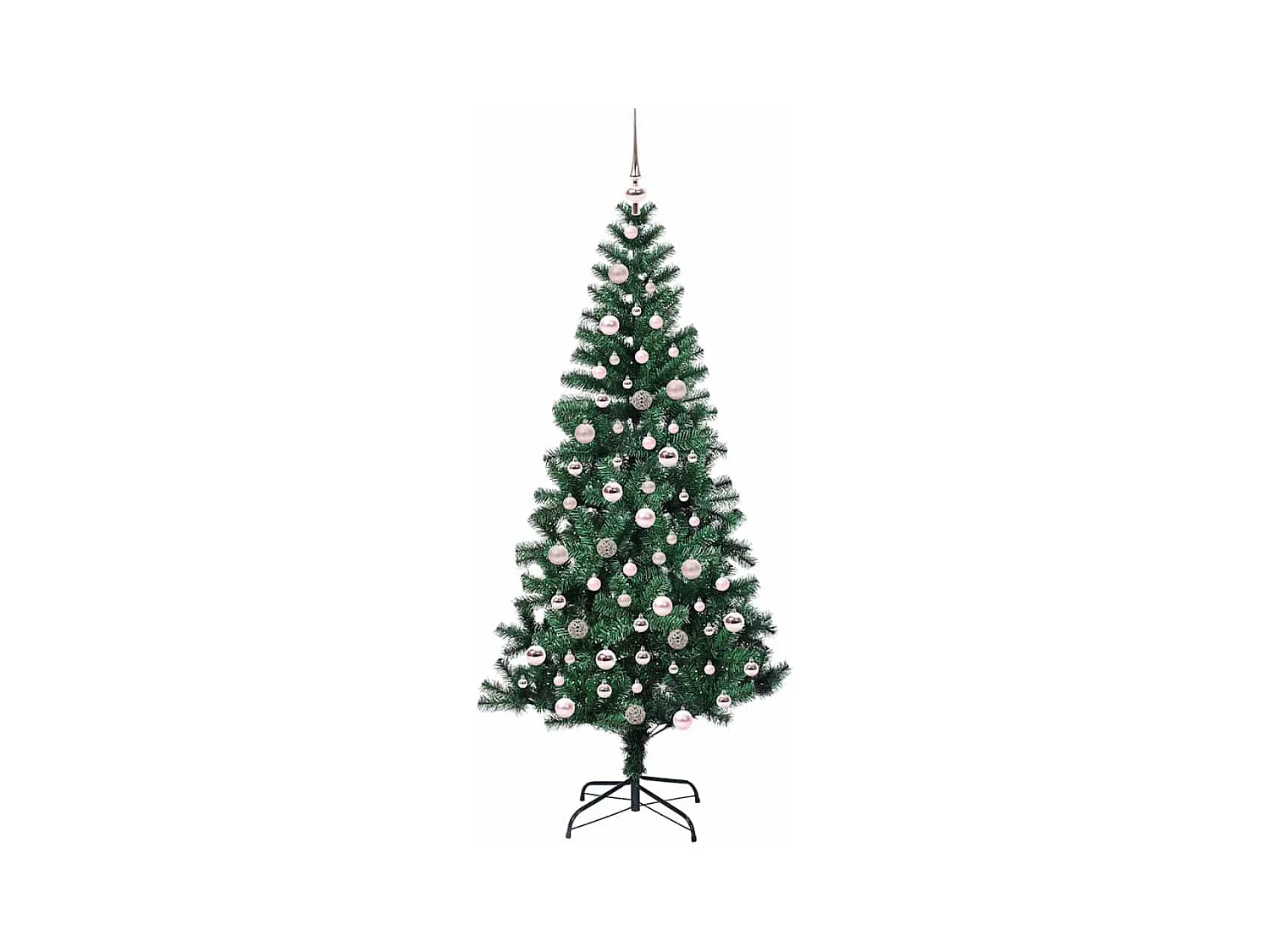 Sapin de Noël artificiel pré-éclairé Vert 210 cm PVC et métal