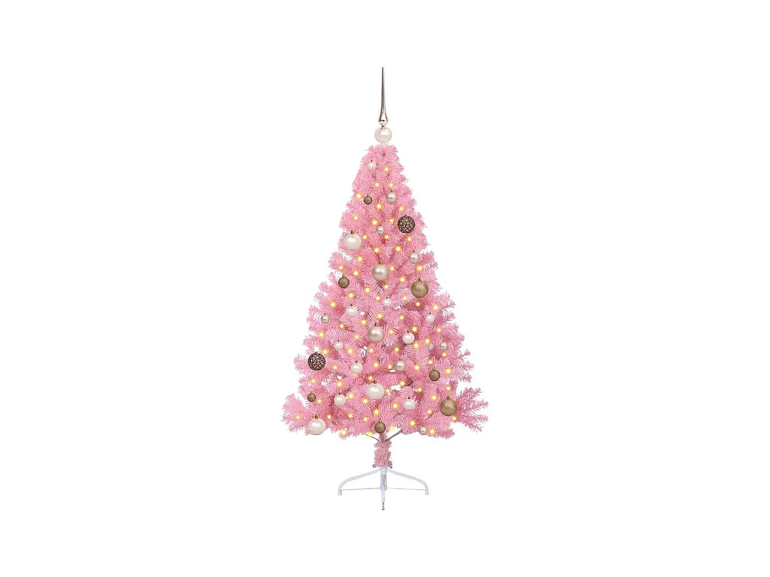 Sapin de Noël artificiel pré-éclairé Rose 150 cm PVC