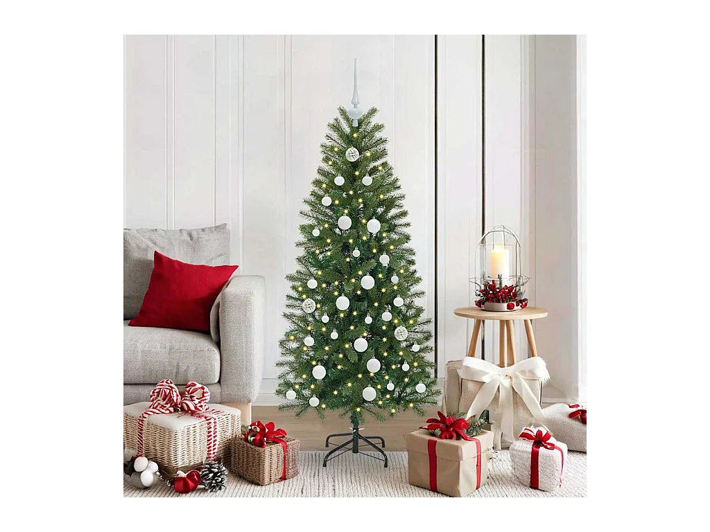 Sapin de Noël artificiel avec 150 LED Vert 150 cm PE et PVC
