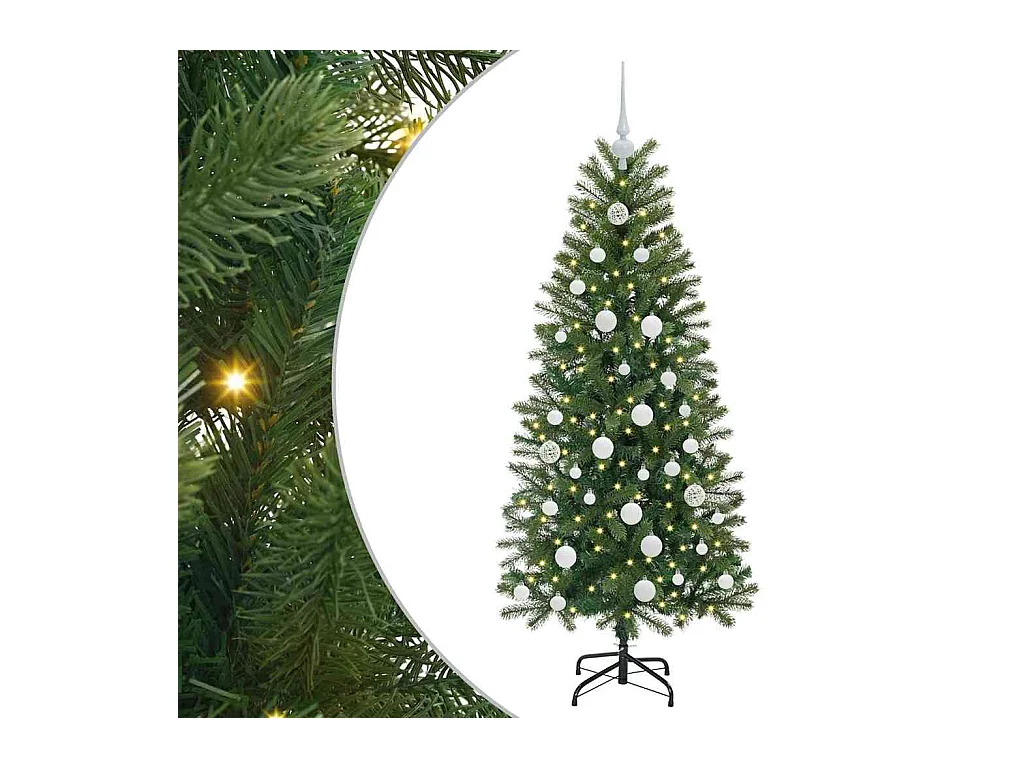 Sapin de Noël artificiel avec 150 LED Vert 150 cm PE et PVC