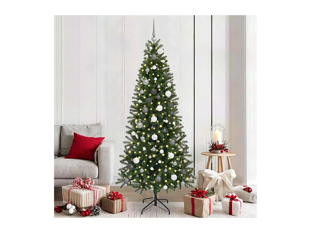 Sapin de Noël artificiel avec 300 LED Vert 210 cm PE et PVC