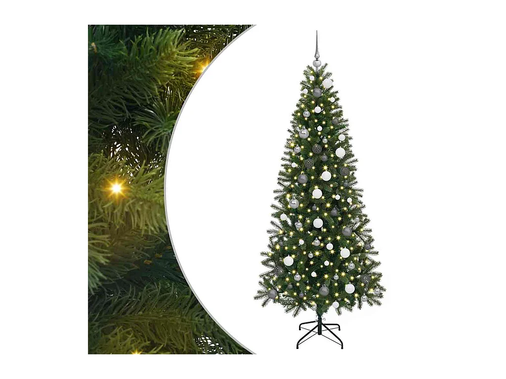 Sapin de Noël artificiel avec 300 LED Vert 210 cm PE et PVC