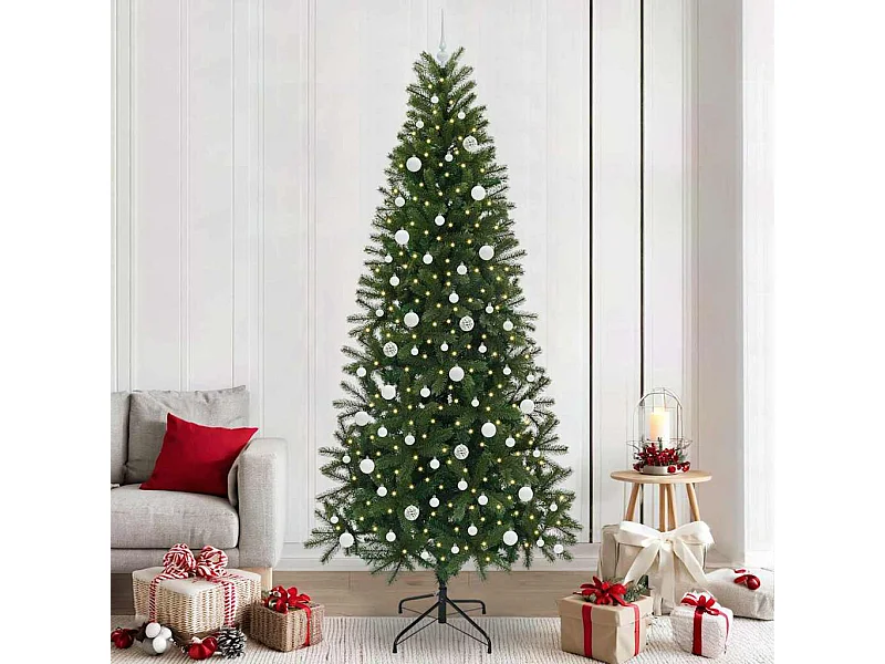 Kunstkerstboom met 300 LED met standaard Groen 240 cm PE en PVC