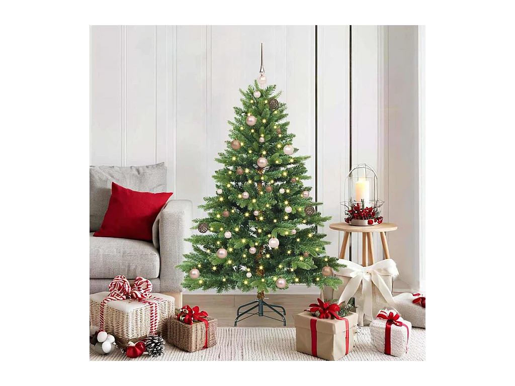 Kunstkerstboom met 150 LED met standaard Groen 150 cm PE en PVC