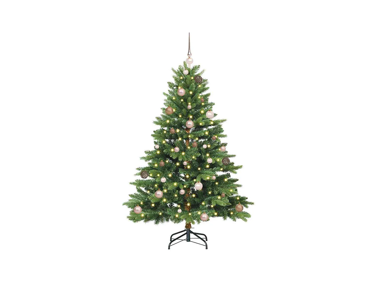 Kunstkerstboom met 150 LED met standaard Groen 150 cm PE en PVC