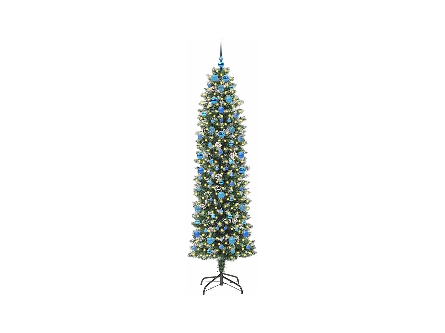 Arbre de Noël artificiel slim avec 300 LED Vert et blanc 210 cm