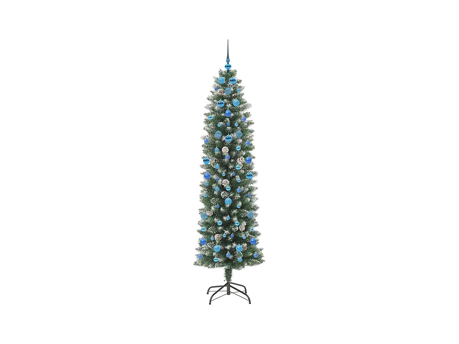 Arbre de Noël artificiel slim avec 300 LED Vert et blanc 210 cm