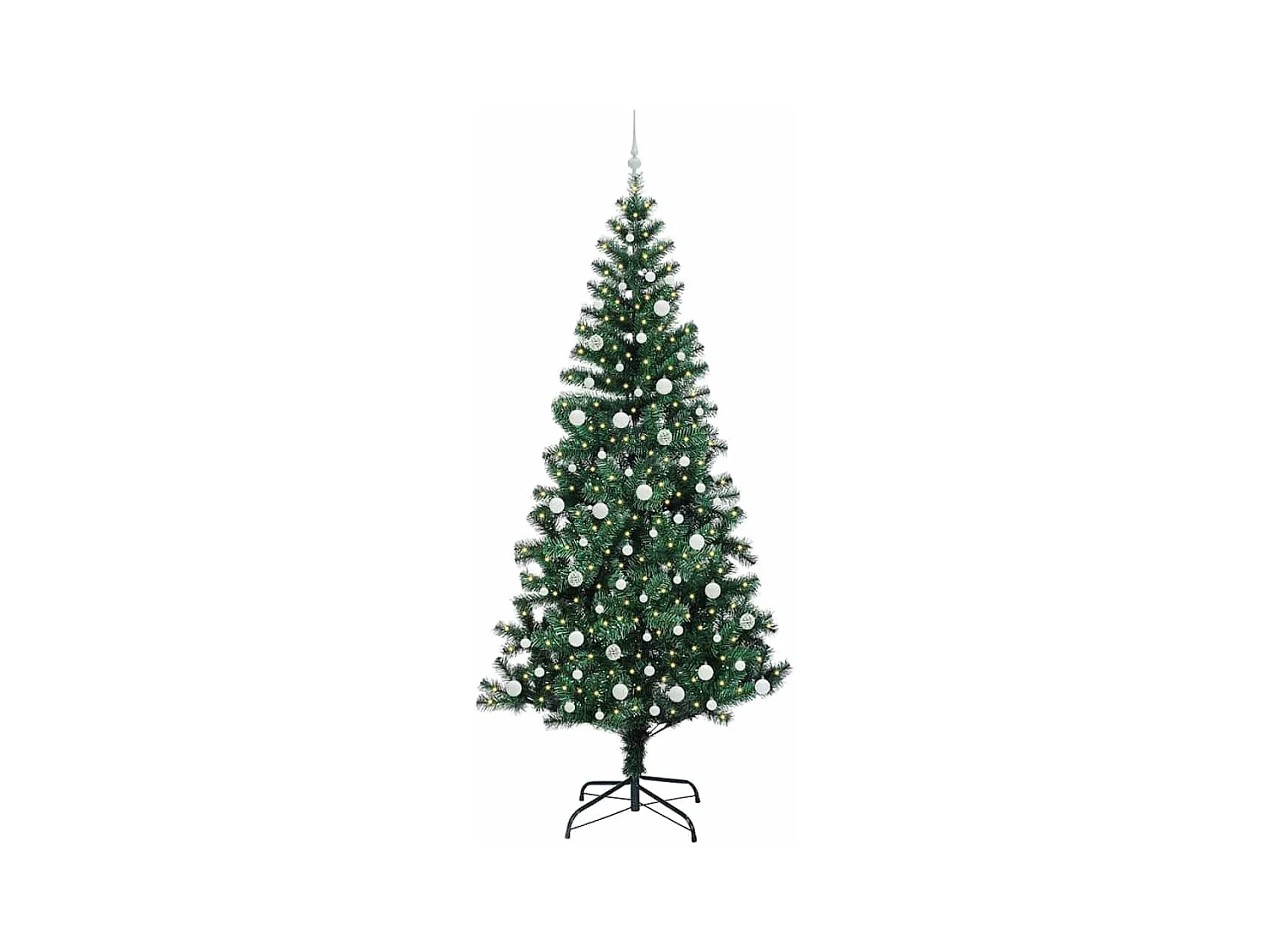 Sapin de Noël artificiel pré-éclairé Vert 240 cm PVC et métal