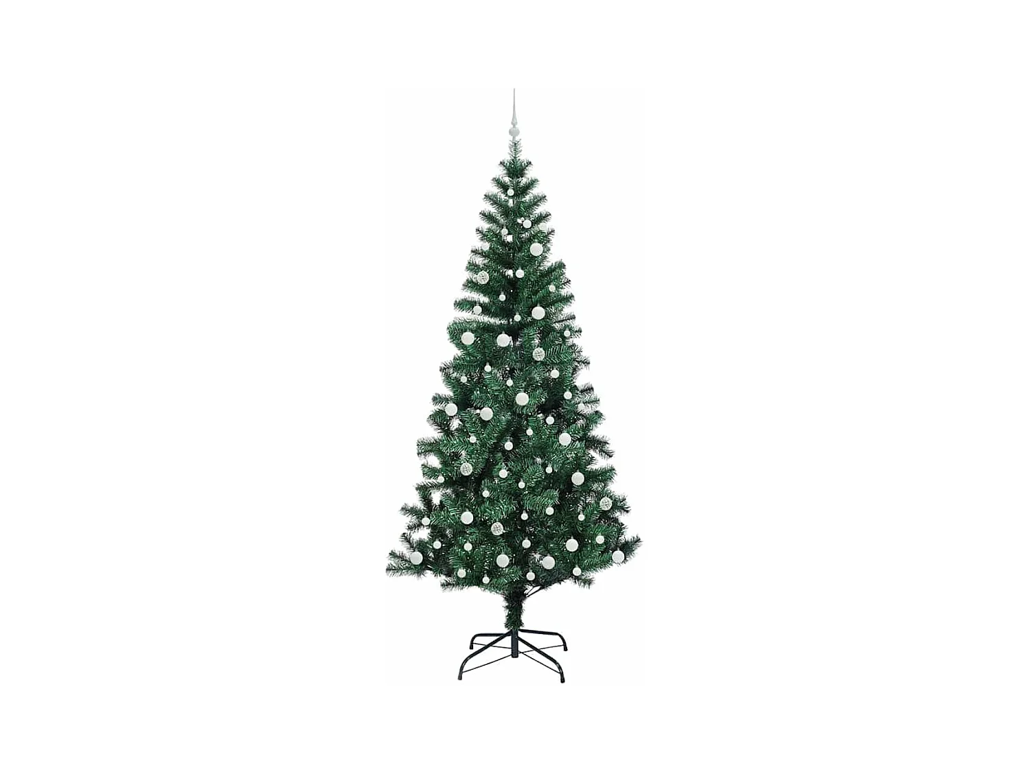 Sapin de Noël artificiel pré-éclairé Vert 240 cm PVC et métal