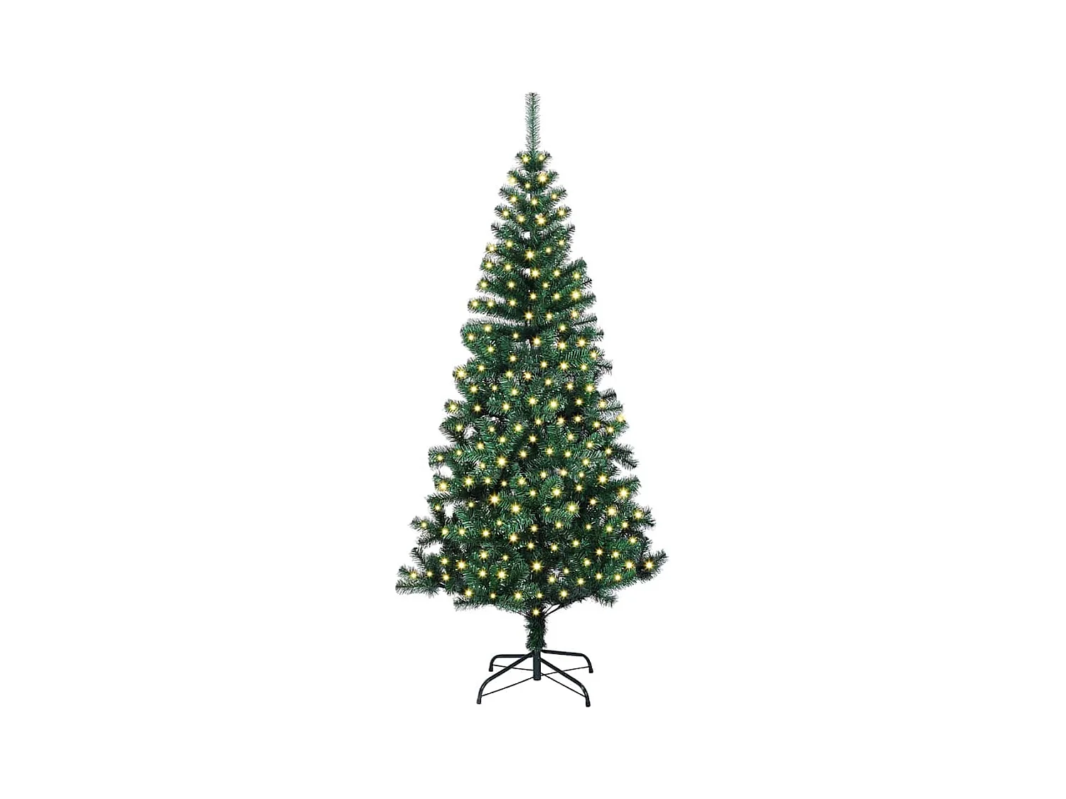 Sapin de Noël artificiel pré-éclairé Vert 180 cm PVC et métal