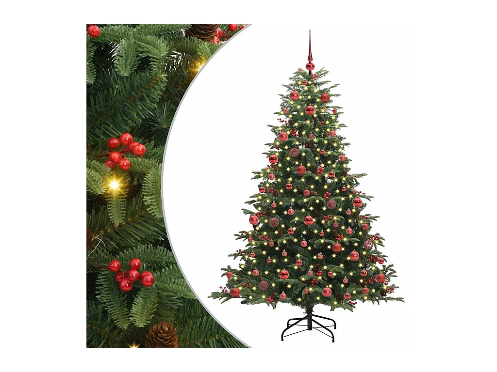 Kunstkerstboom Groen 180 cm PVC en Metaal en Plastic