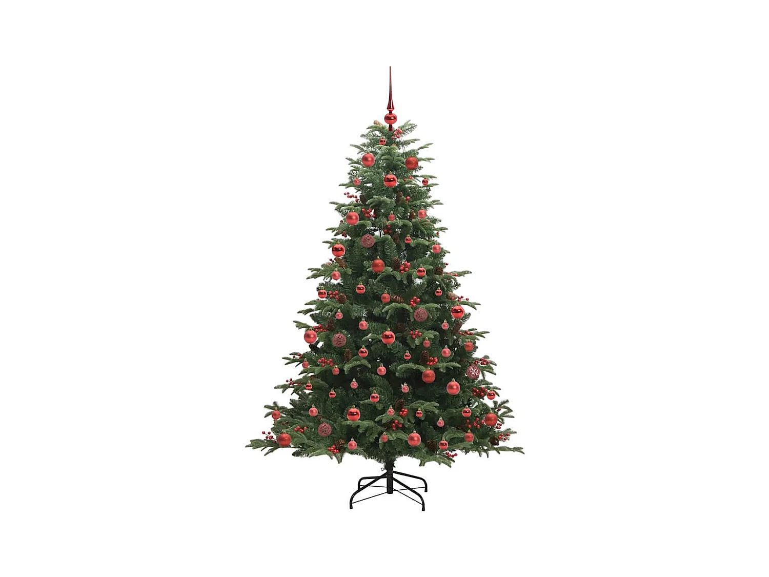 Kunstkerstboom Groen 180 cm PVC en Metaal en Plastic