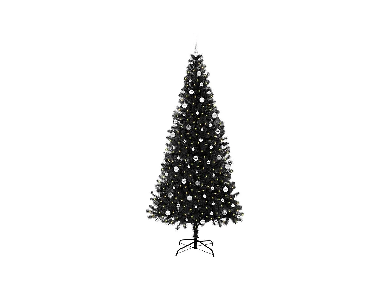 Árvore de Natal com 300 LEDs com suporte Preto 240 cm PVC