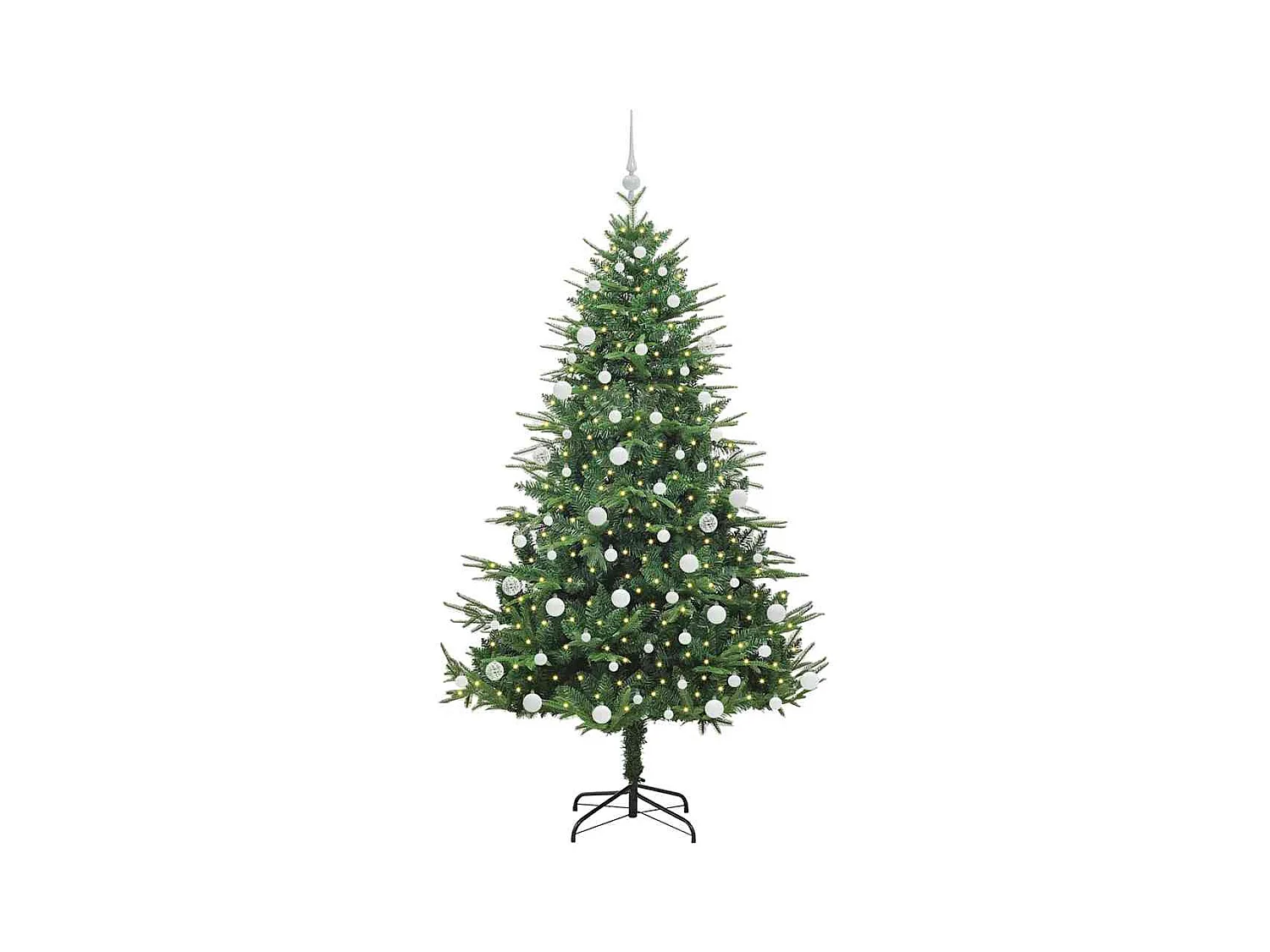 Sapin de Noël artificiel pré-éclairé avec set de boules Vert