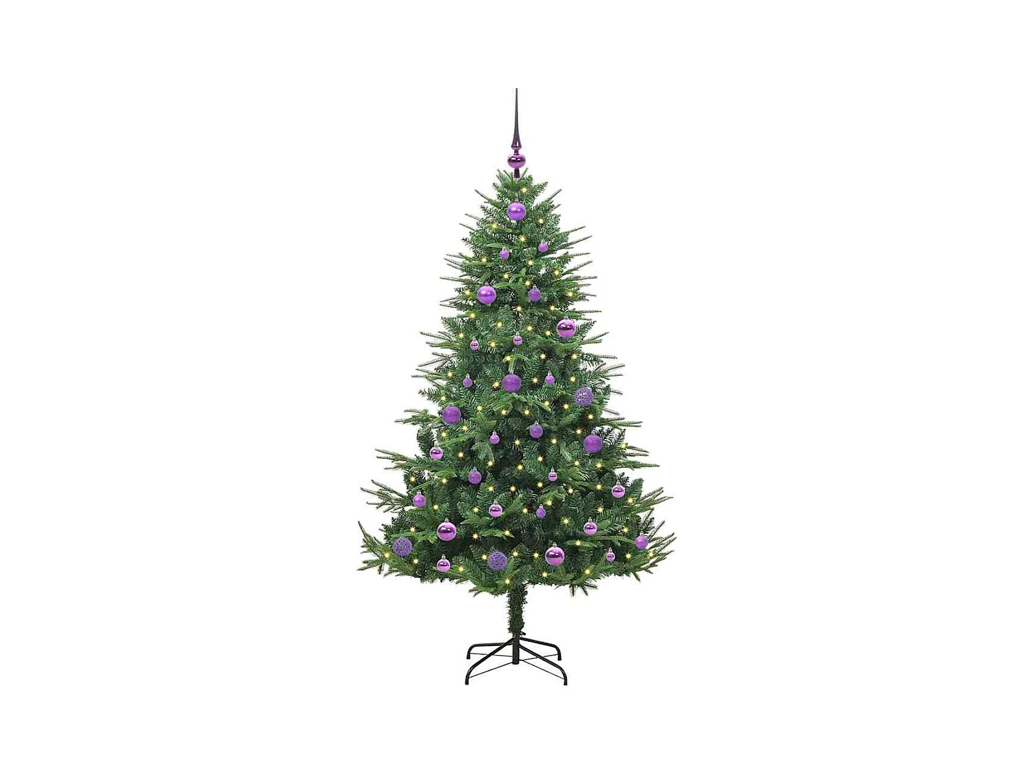 Árbol de Navidad artificial preiluminado con juego de bolas