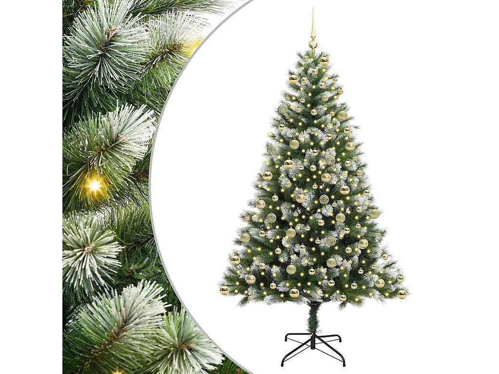 Sapin de Noël artificiel à charnière avec neige en flocons