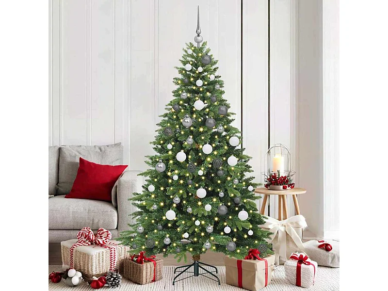 Kunstkerstboom met 300 LED met standaard Groen 180 cm PE en PVC