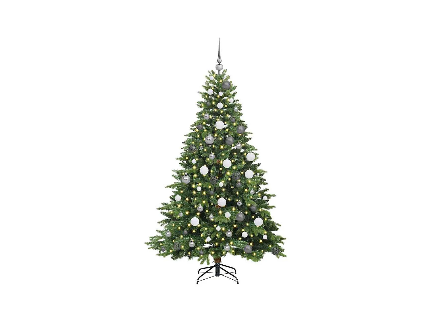 Kunstkerstboom met 300 LED met standaard Groen 180 cm PE en PVC