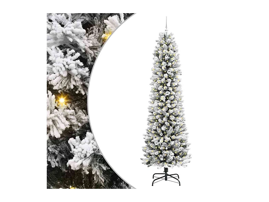 Sapin de Noël artificiel avec 300 LED Vert et blanc 240 cm