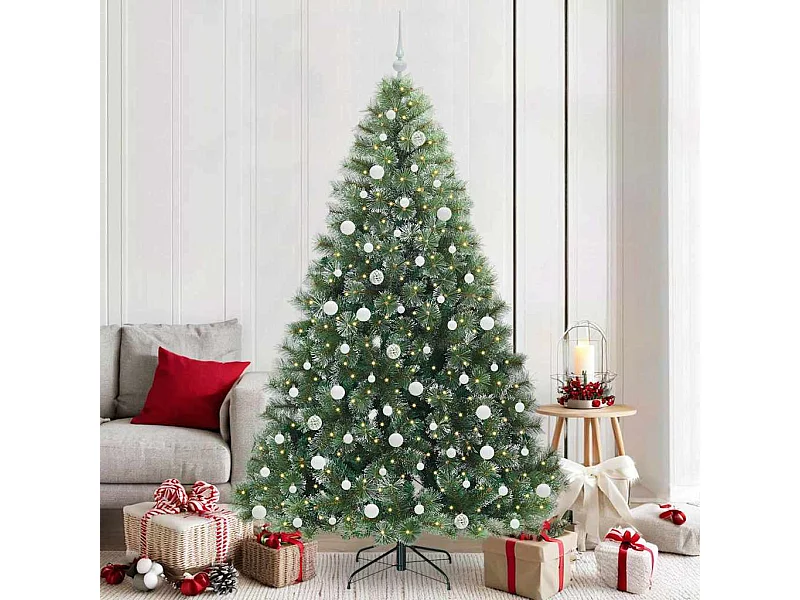 Sapin de Noël artificiel avec 300 LED Vert 210 cm PE et PVC
